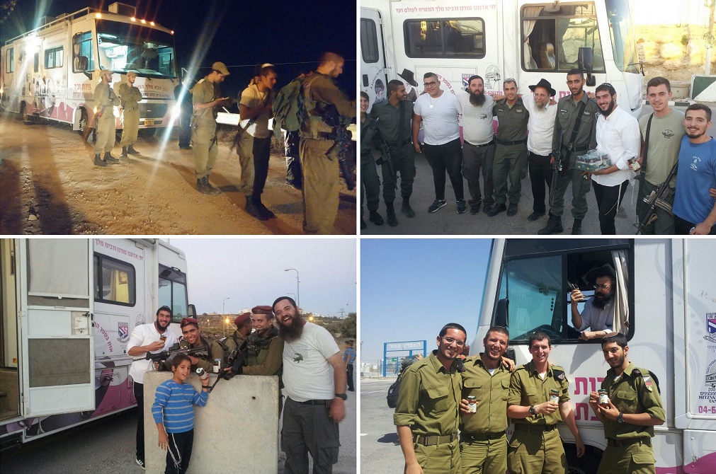 ניידות חב"ד חילקו 20 אלף ערכות דבש לחיילים
