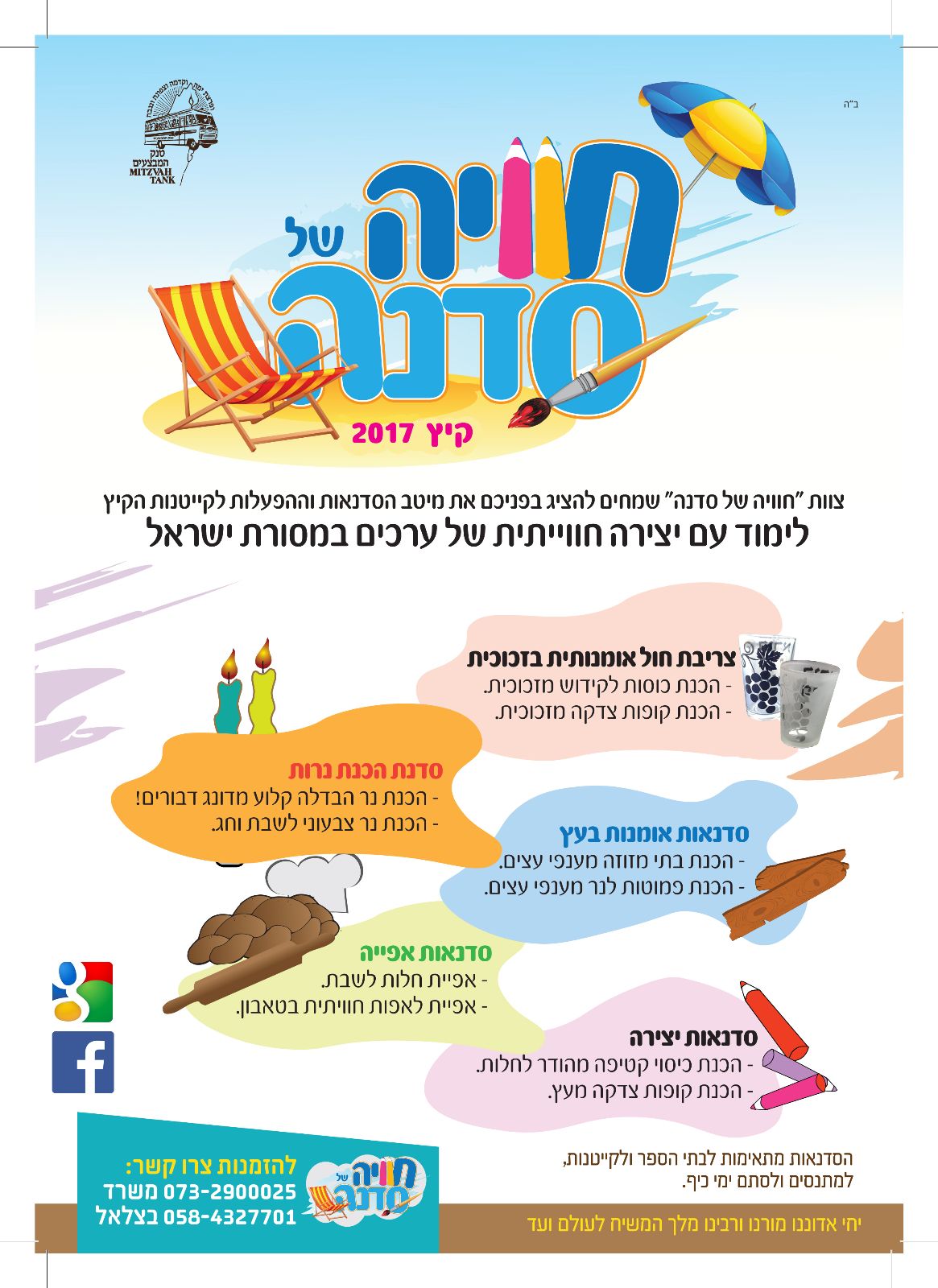 סדנאות והפעלות לקייטנות